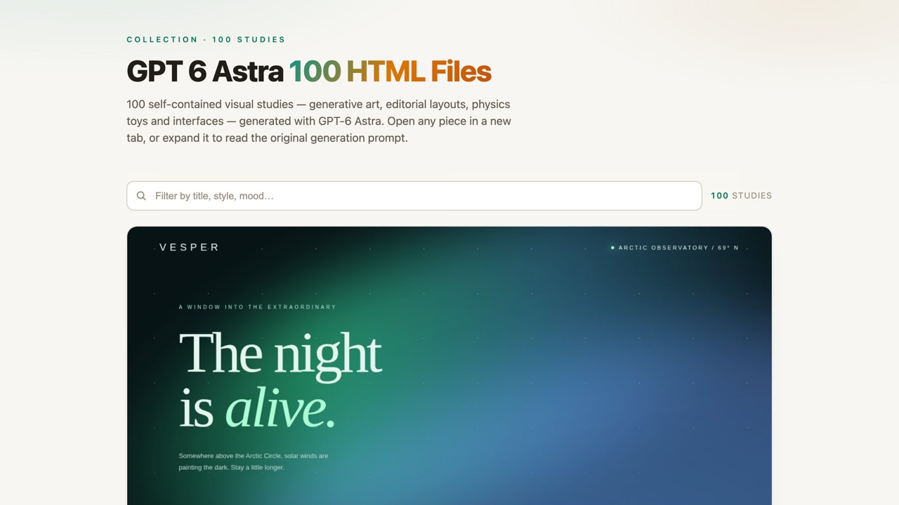 100 HTML Studies — Visualization, Sandbox game
