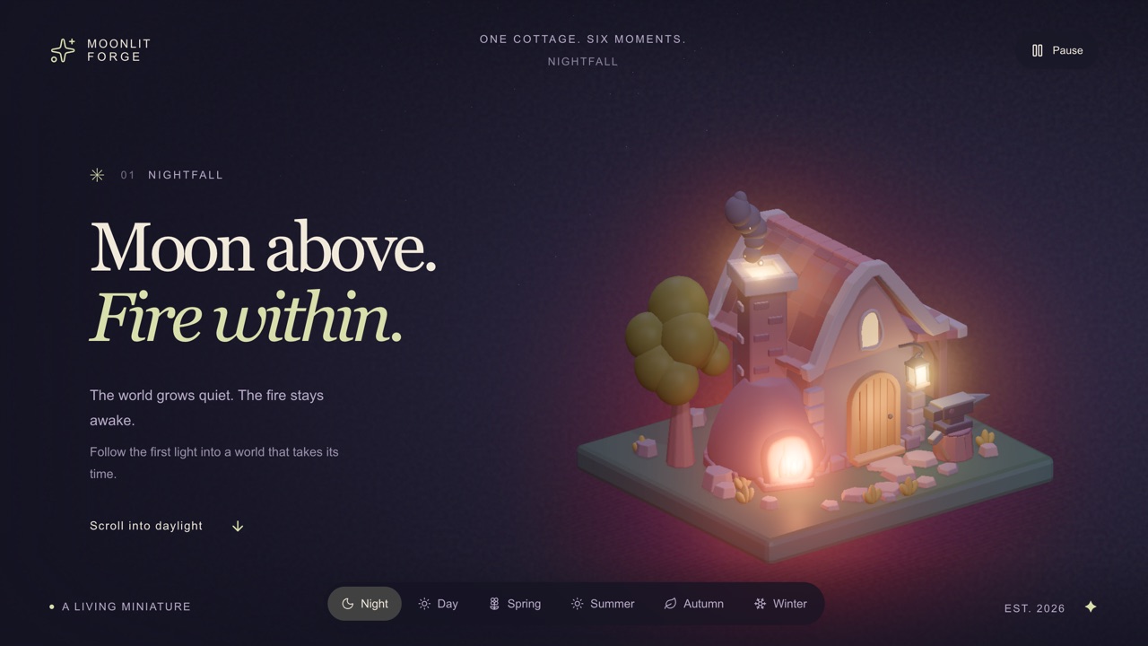 Moonlit Forge — Visualization game