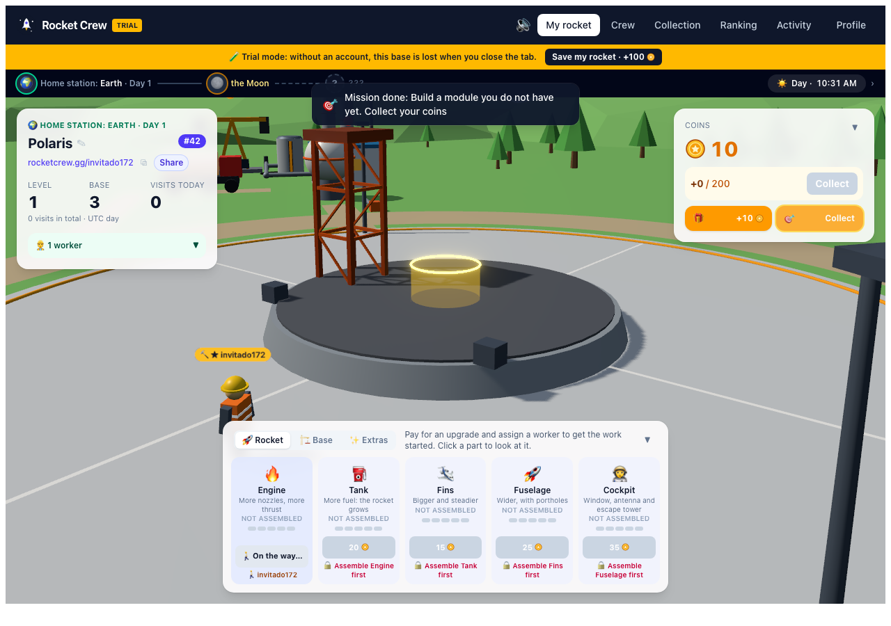 Rocket Crew — Simulation, Strategy game