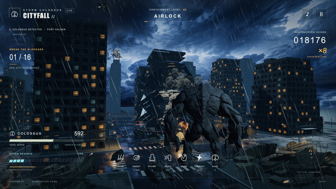 Storm Colossus: Cityfall — Fighting, Arcade game