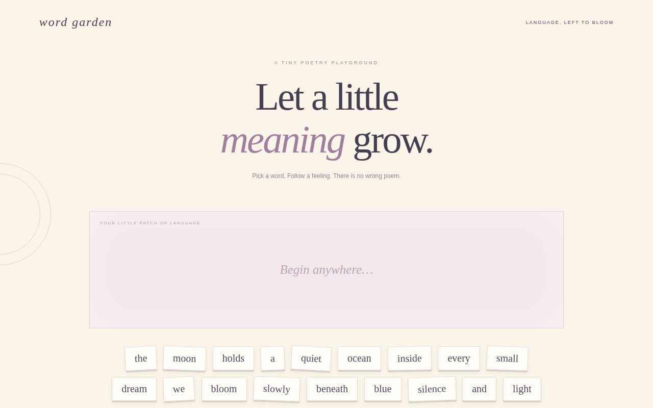 Word Garden — Let Meaning Grow — screenshot